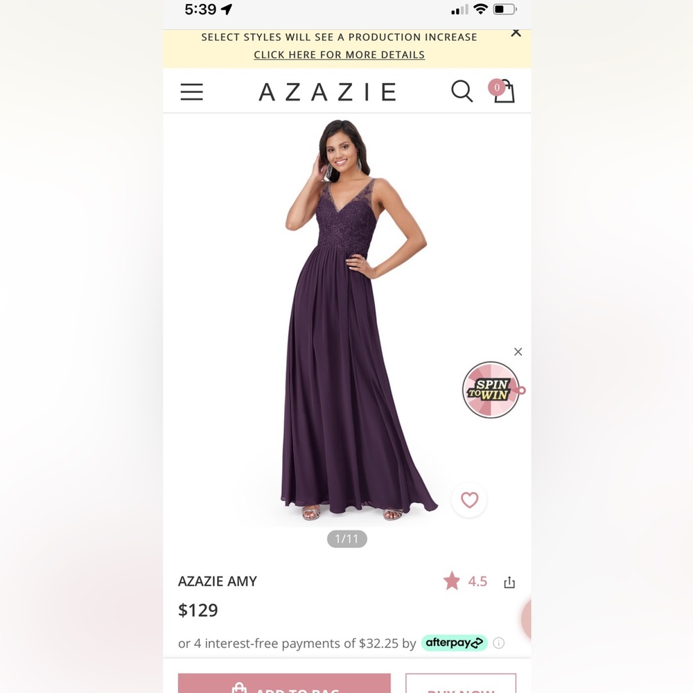 Plum Azazie Amy dress